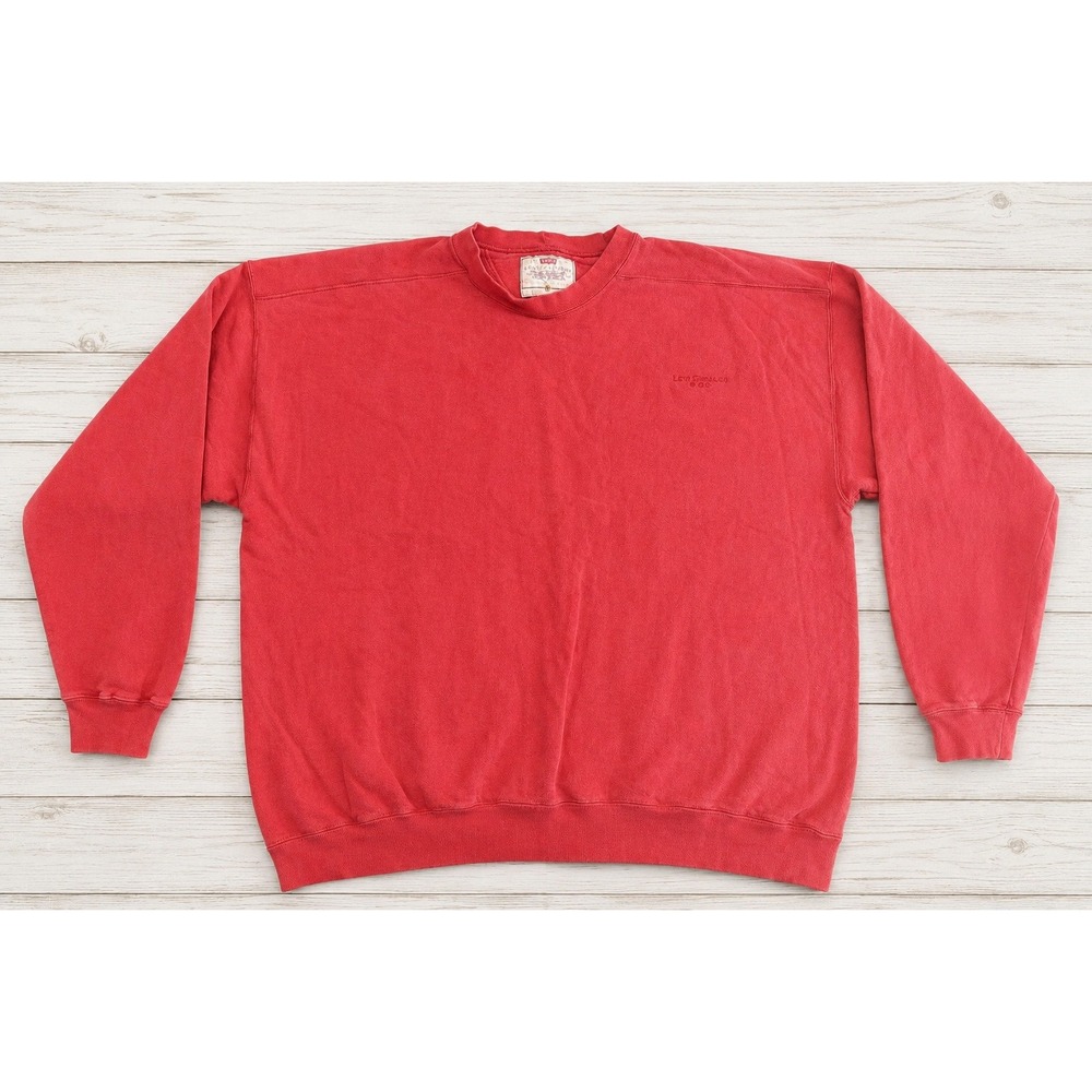 Levi Strauss & Co Sweatshirt Red Crewneck Pullover Made In USA Vintage XL 4143
